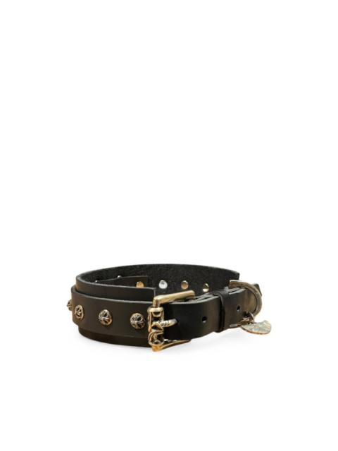 Chrome Hearts studded leather dog collar