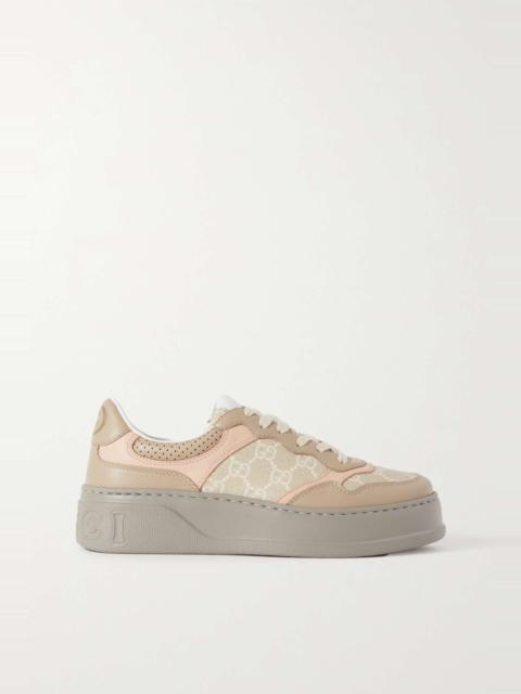 GUCCI GG leather and canvas sneakers