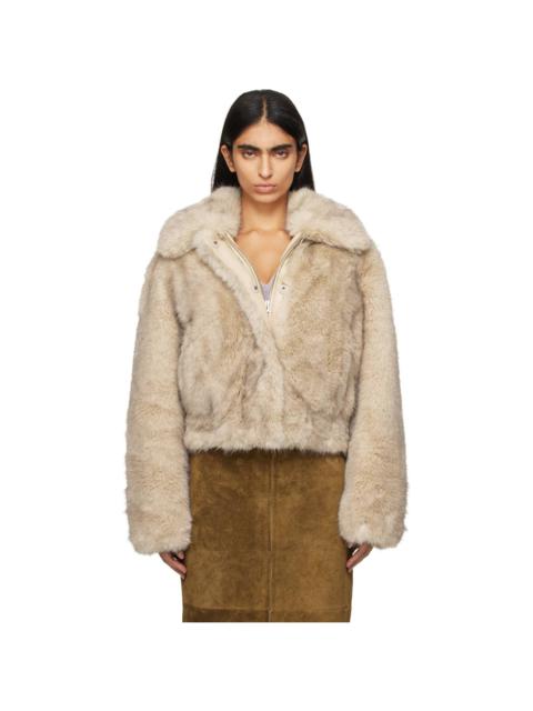 STAND STUDIO Beige Lena Faux-Fur Jacket