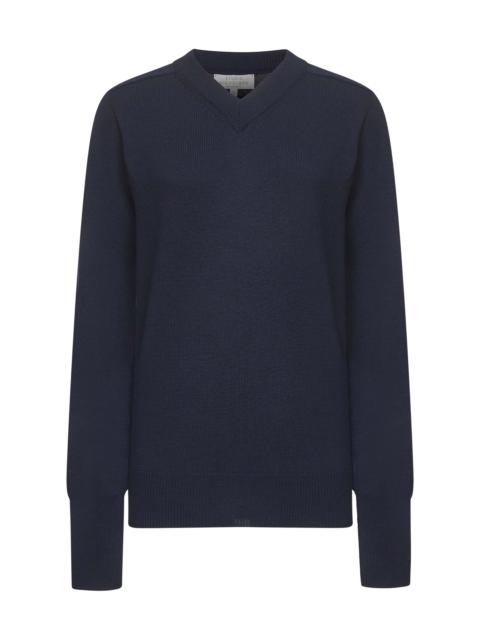 Studio Nicholson Blue extra fine merino wool Inverness sweater