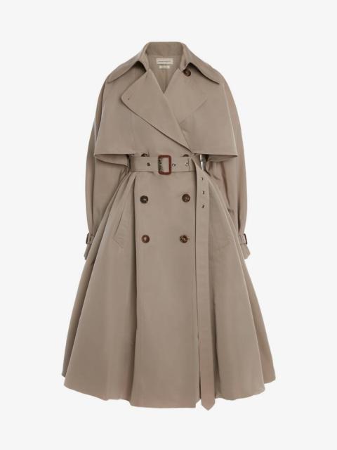 Alexander McQueen Polyfaille Parachute Trench Coat in Stone