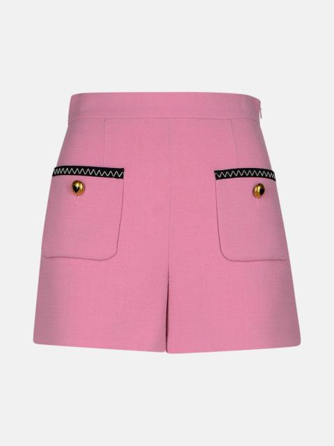 PINK VIRGIN WOOL BLEND SHORTS