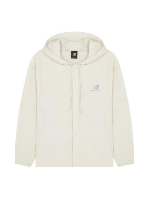 New Balance Logo Print Casual Jacket 'White' AMJ22368-CFO