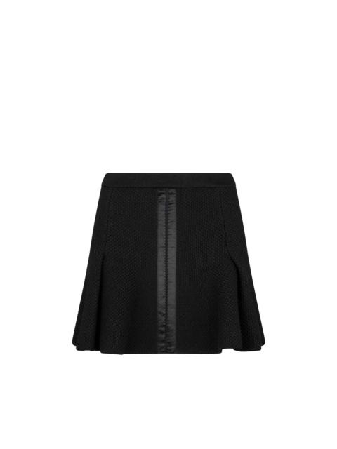 WEAVE STITCH SILK KNIT FLARED MINI SKIRT