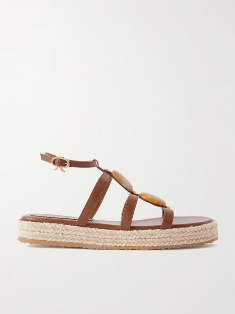 Gianvito Rossi Embellished Leather Platform Sandals