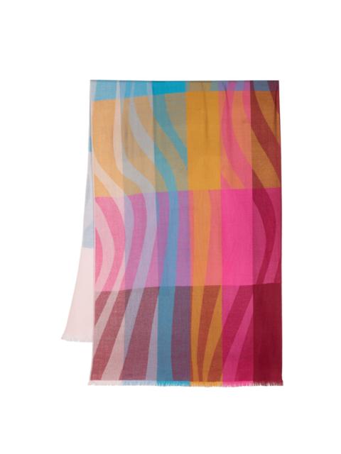 Swirl Stripe colour-block scarf