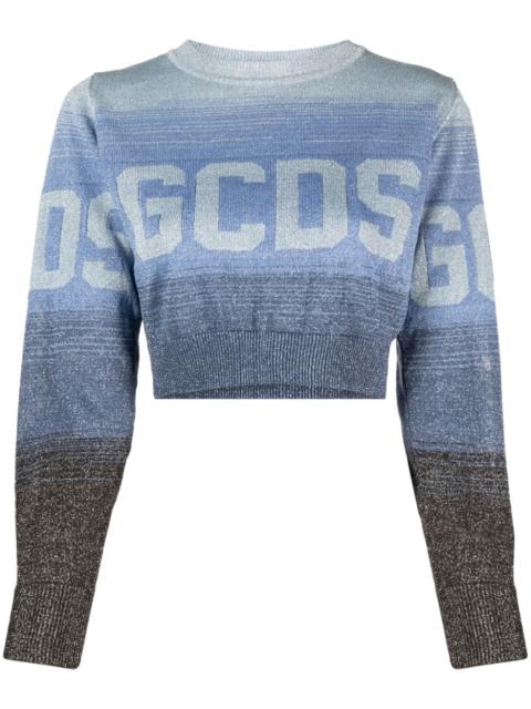 GCDS intarsia-knit logo cropped jumper