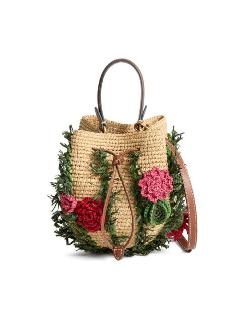 Anya Hindmarch raffia floral bucket bag