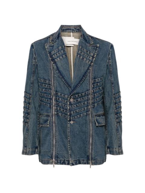 multi seam denim blazer