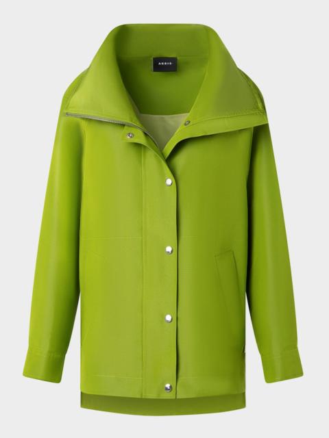AKRIS Palina Water-Resistant Silk Poplin Parka Jacket