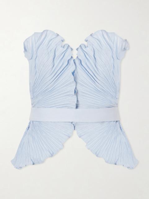 ANDRES OTALORA De Tres Strapless Pleated Linen Top