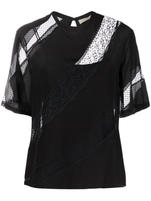 ELIE SAAB lace-panelled T-shirt