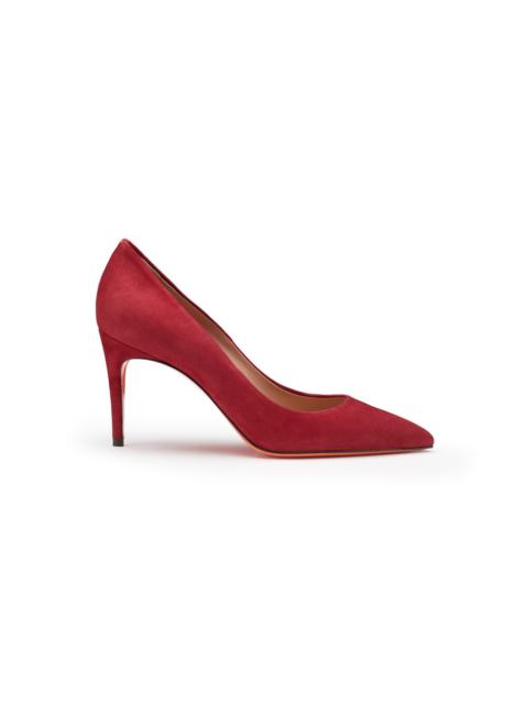 Santoni Women's red suede high-heel pump