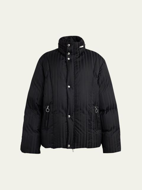 SETCHU Jacquard Stripe Down Hooded Jacket