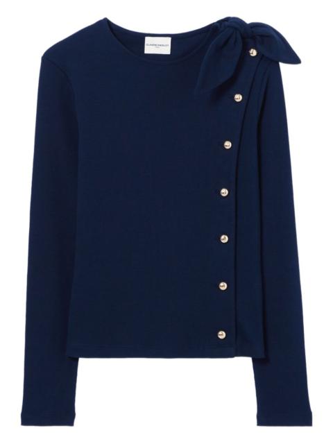 Claudie Pierlot tie-neck button-fastening top