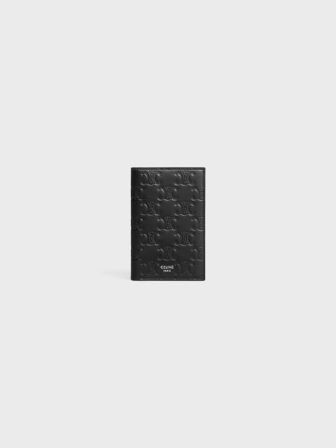 CELINE VERTICAL CARD HOLDER in Calfskin with triomphe embossed