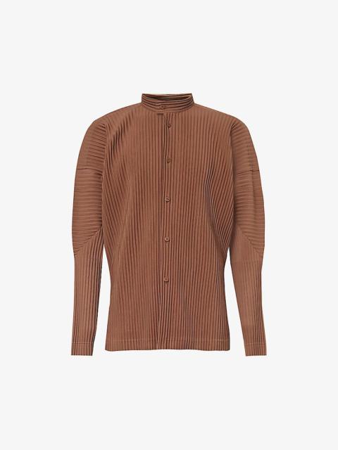 ISSEY MIYAKE Pleated split-side regular-fit knitted shirt