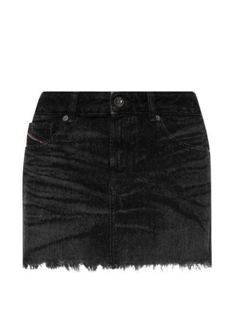 Diesel faded frayed-hem midi skirt