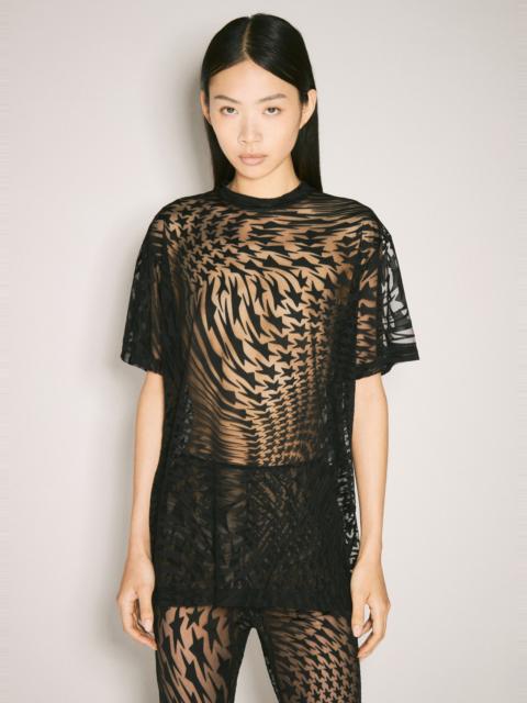 MUGLER Sheer Flocked Star T-Shirt