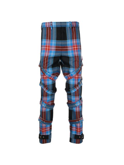 CHARLES JEFFREY LOVERBOY checked buckle-detailed trousers