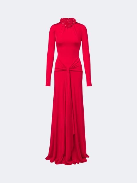 David Koma Draped floral-appliqué gown
