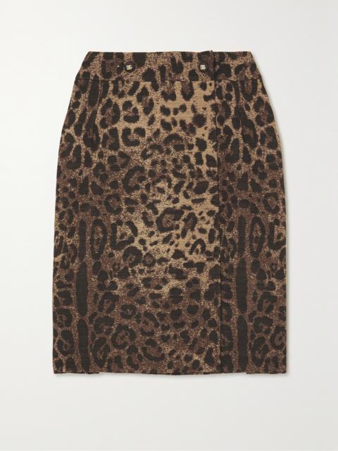 Dolce & Gabbana Leopard-print Wool-blend Jacquard Mini Skirt