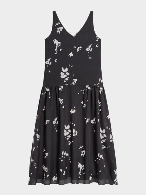 Theory Sleeveless V-Neck Midi Dress
