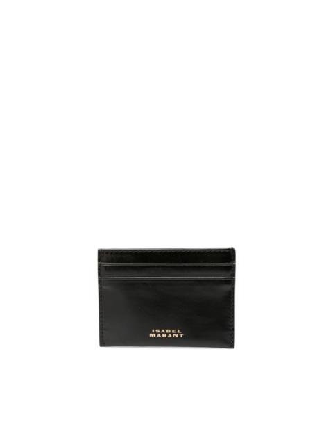 Isabel Marant logo-stamp leather cardholder