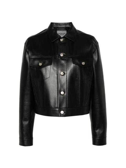 BALENCIAGA single-breasted leather jacket