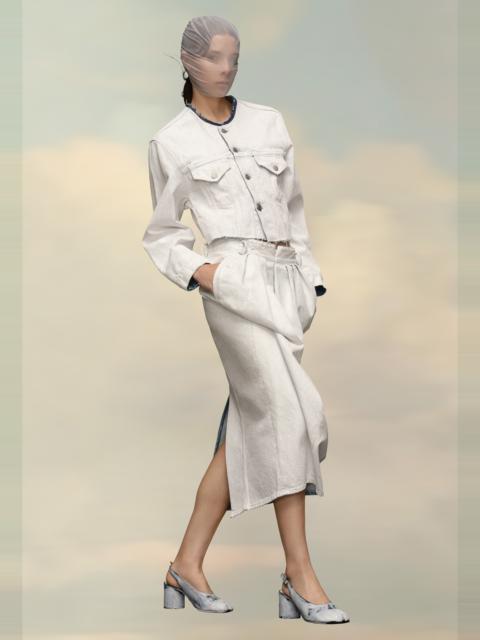 Maison Margiela Cropped Collarless Denim Jacket
