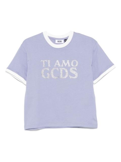 GCDS 'Ti Amo CGDS' glittered T-shirt