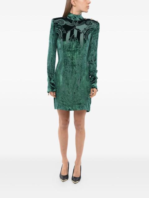 Balmain velvet-finish dress