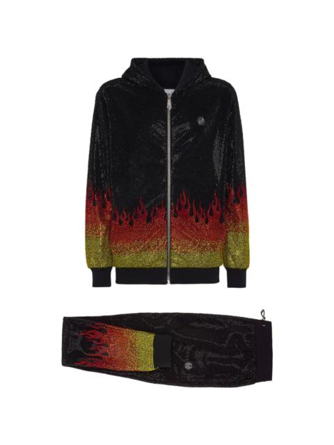 Crystals Flame hooded tracksuit set