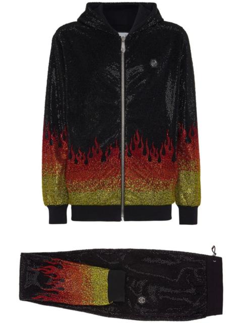 Crystals Flame hooded tracksuit set