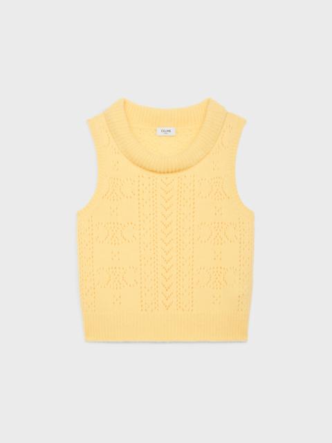 CELINE cowl neck sweater in pointelle cashmere