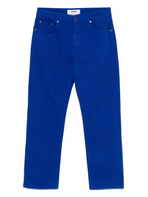MSGM logo-embroidered jeans