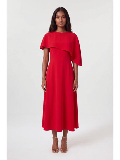 KAREN MILLEN Soft Tailored Cape Detail Tailored Midi Dress