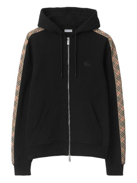 Burberry check-trim cotton hoodie