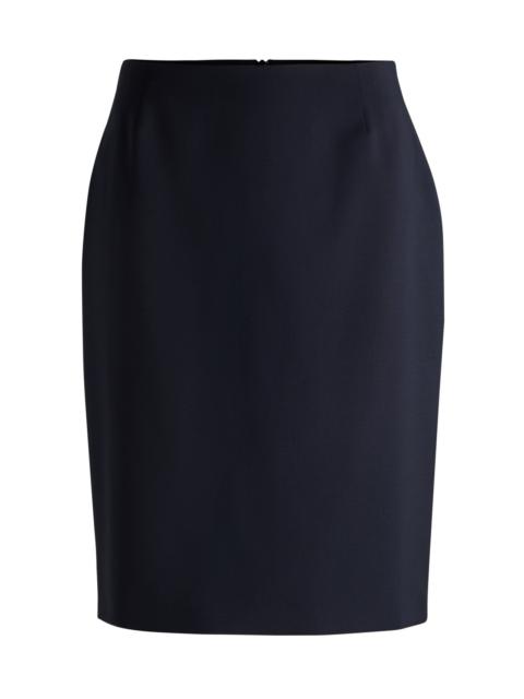 BOSS SLIM-FIT PENCIL SKIRT IN VIRGIN WOOL