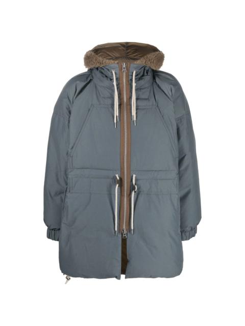 sacai hooded padded coat