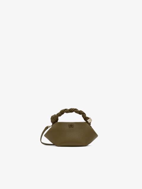 GANNI MINI BOU BAG IN GREEN GRAINED