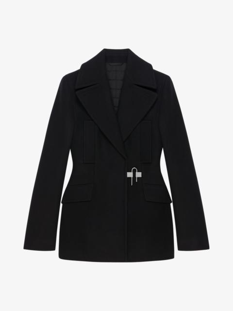 Givenchy PEACOAT IN QUILTED WOOL WITH U-LOCK BUCKLE