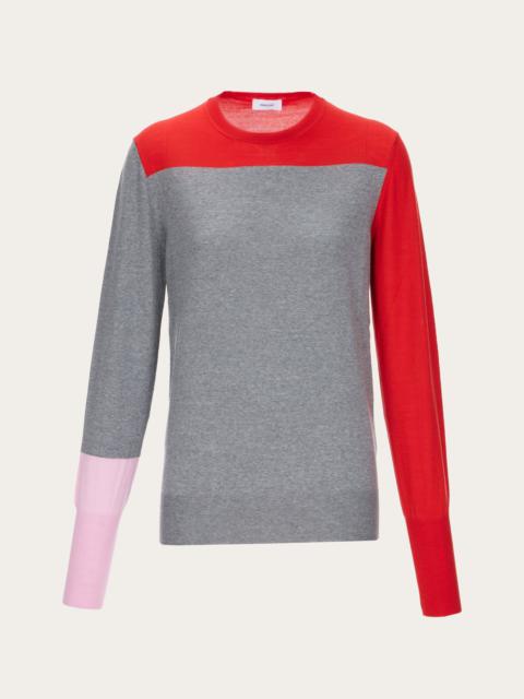 FERRAGAMO Color block slim fit sweater