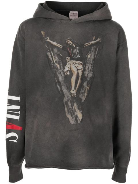 SAINT M×××××× graphic-print cotton hoodie