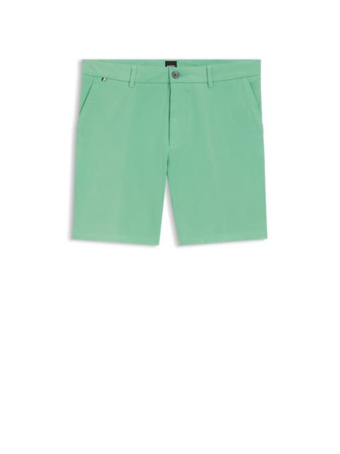 BOSS MODERN-FIT SHORTS IN STRETCH-COTTON TWILL
