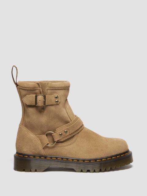 Dr. Martens Anistone Harness Suede Biker Boots