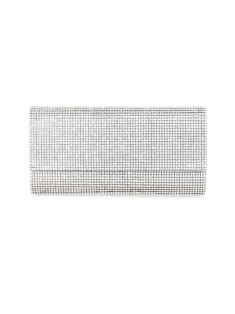 JUDITH LEIBER Women's Perry Crystal-Embellished Clutch-On-Chain - Silver