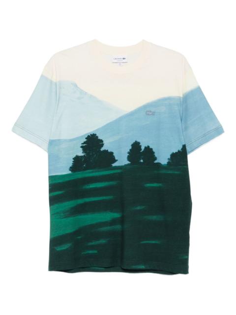 LACOSTE landscape graphic T-shirt