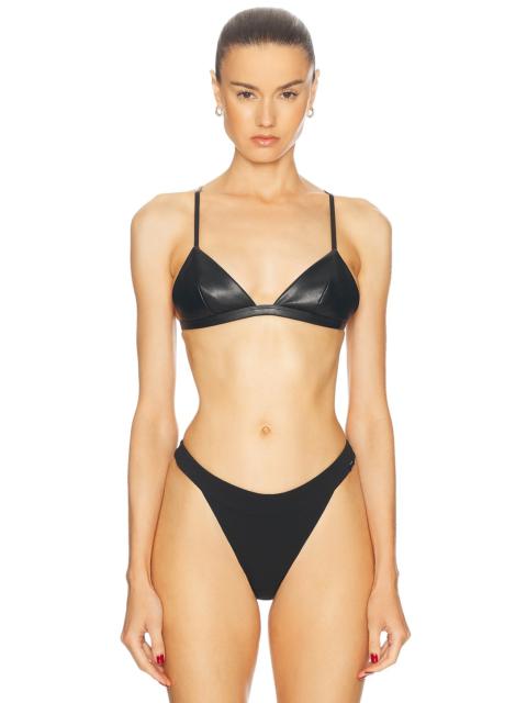 Fleur du Mal Vegan Leather Triangle Bra