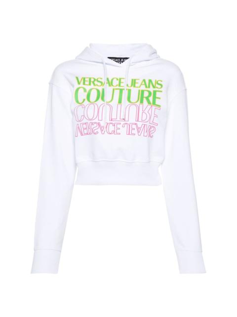 VERSACE JEANS COUTURE logo-stamp cotton hoodie